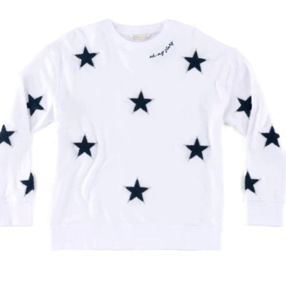 NWT White Star design crew neck sweatshirt with boxy relaxed fit - Picture 2 of 4